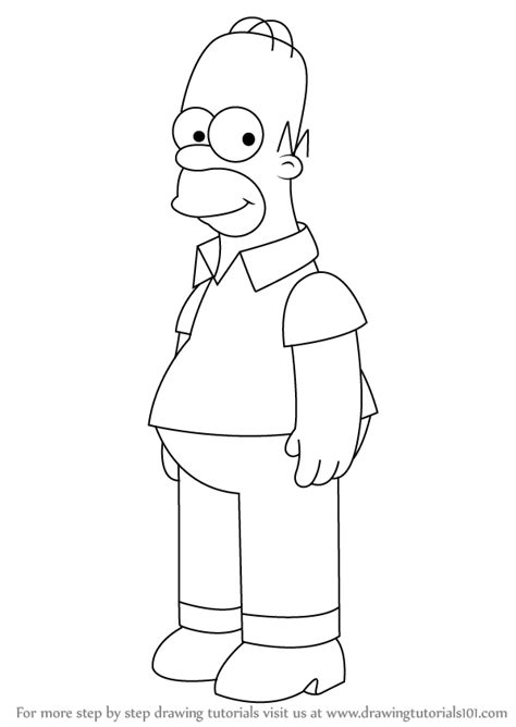 how to draw the homer simpson|homer simpson outline drawing.